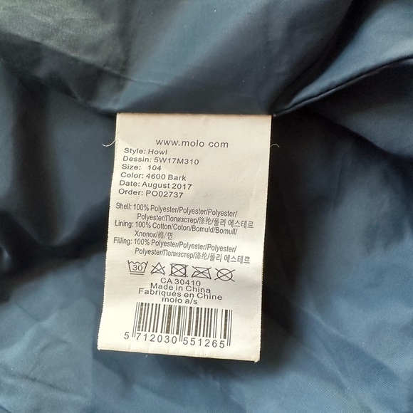 MOLO Kids Funky Camo Drippy Cool Howl Print Puffer removable hood EUC 4 - Picture 6 of 8